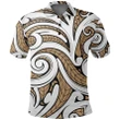 Unisex Polynesian Maori Ethnic Ornament Gold Polo Shirt - AH - JR - Alohawaii