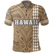 Hawaiian Islands Warrior Kakau Gold Polynesian Polo Shirt - AH - J1 - Alohawaii