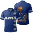 Hawaiian Islands Warrior Kakau Blue Polynesian Polo Shirt - AH - J1 - Alohawaii
