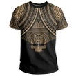 Skull Circle Polynesian T-shirt Gold - Skull Style - AH - J5 - Alohawaii