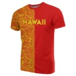 Hawaii Kanaka Polynesian T-shirt The Half Yellow And Red - AH - J3 - Alohawaii