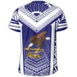 American Samoa Coat Of Arms Polynesian T-shirt Active Blue - AH - J7 - Alohawaii