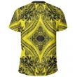 Polynesian Plumeria Mix Yellow Black T-Shirt - AH - JR - Alohawaii