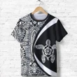 Hawaii Turtle Polynesian T-shirt - Circle Style - White - AH J9 - Alohawaii
