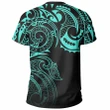 Hawaii Kanaka Polynesian Tribal T-shirt Gradiant Style Turquoise - AH - J7 - Alohawaii