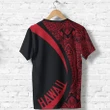 Hawaii Kanaka Map Red Polynesian T-shirt - Circle Style - AH J4 - Alohawaii
