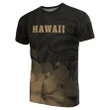 Hawaii State Hibiscus Gold Polynesian T-Shirt - Floral Style - AH - J1 - Alohawaii
