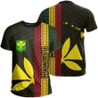 Hawaii Kanaka Flag T-Shirt Polynesian - Hawaii Culture - Yellow - AH - J6 - Alohawaii
