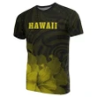 Hawaii State Hibiscus Yellow Polynesian T-Shirt - Floral Style - AH - J1 - Alohawaii