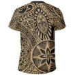 Polynesian Hawaiian Style Tribal Tattoo Gold T-Shirt - AH - JR - Alohawaii