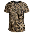 Polynesian Hawaiian Style Tribal Tattoo Gold T-Shirt - AH - JR - Alohawaii