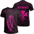 Hawaii Kakau Makau Fish Hook Polynesian T-Shirt - Pink - AH - J6 - Alohawaii