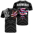 Hawaiian Kanaka T-Shirt Heart Tattoo White AH J1 - Alohawaii