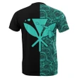 Hawaii Kanaka Polynesian T-shirt The Half Turquoise - AH - J3 - Alohawaii