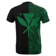 Hawaii Kanaka Polynesian T-shirt The Half Green - AH - J3 - Alohawaii