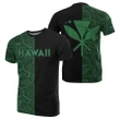 Hawaii Kanaka Polynesian T-shirt The Half Green - AH - J3 - Alohawaii