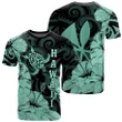 Hawaii Turtle T-Shirt Polynesian Hibiscus Art Ver 2.0 Turquoise AH J1 - Alohawaii