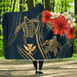 Hawaii Polynesian Turtle Hibiscus Hooded Blanket - Nolan Style - AH - J4 - Alohawaii
