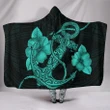Alohawaii Clothing - Anchor Turquoise Poly Tribal Hooded Blanket