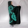 Anchor Turquoise Poly Tribal Hooded Blanket - AH - J1 - Alohawaii