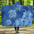 Hawaii Blue Hibiscus Turtle Polynesian Hooded Blanket - AH - J4 - Alohawaii