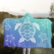 Hawaiian Turtle In The Sea Polynesian Hooded Blanket - AH - JR | Hawaii Hooded Blanket - Hawaiian Hooded Blanket - Hooded Blanket For You