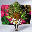 Hawaii Tropical Flowers Pineapple Hooded Blanket - AH - J5 - Alohawaii