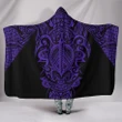 Alohawaii Clothing - Hawaii Turtle Polynesian Hooded Blanket - Purple - Armor Style