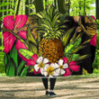 Alohawaii Clothing - Hawaii Tropical Flowers Pineapple Hooded Blanket