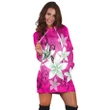 Hawaiian Plumeria Polynesian Hoodie Dress - Pink - AH - J4R - Alohawaii