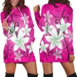 Alohawaii Dress - Hawaiian Plumeria Polynesian Hoodie Dress - Pink