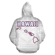 Hawaii Flag Polynesian White Zip-Up Hoodie - AH J2 - Alohawaii