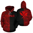 Alohawaii Clothing - Hawaii Kanaka Polynesian Hoodie The Half Red- AH - J3