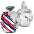 Alohawaii Clothing - Hawaii Flag Polynesian White Zip-Up Hoodie - AH J2