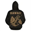 Polynesian Kakau Anchor Hibiscus Hawaii Hoodie Gold - AH - J16 - Alohawaii