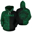 Alohawaii Clothing - Polynesian Madame Pele Kanaka Maoli Hawaii Hoodie The Half Green - AH - J7