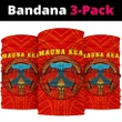 Hawaii Colorful Polynesian Mauna Kea Goddess Pele Bandana 3-Pack - AH - Red - J5 - Alohawaii