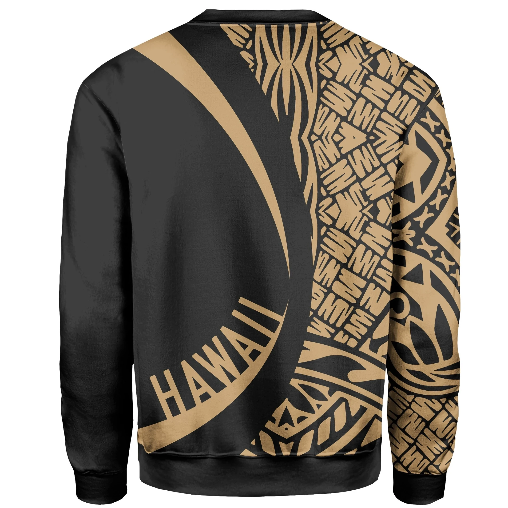 Hawaii Turtle Map Polynesian Sweatshirt - Gold - Circle Style - AH J91 - Alohawaii