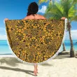 Polynesian Beach Blanket Yellow Black - AH - J1 - Alohawaii