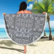 Polynesian Beach Blanket Black And White - AH - J1 - Alohawaii