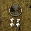Hawaii Flower Dangle Post Clip Stud CZ Zirconia Earrings - AH - J7 - Alohawaii