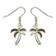 Hawaiian Koa Wood Palm Tree Fish Wire Earrings- AH - J7 - Alohawaii