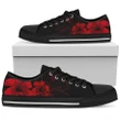 Hawaii Hibiscus Black And Red Low Top Shoe - AH J2 - Alohawaii