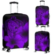 Alohawaii Accessory - Hawaii Hibiscus Luggage Cover - Turtle Map - Purple