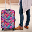 Tropical Exotic Leaves And Flowers On Geometrical Ornament Luggage Cover - AH - J1 - Alohawaii