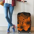 Hawaii Hibiscus Luggage Cover - Turtle Map - Orange - AH J9 - Alohawaii