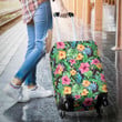 Tropical Hibiscus Banana Leafs Luggage Cover - AH - J1 - Alohawaii
