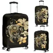 Alohawaii Accessory - Hibiscus Plumeria Mix Polynesian Gold Turtle Luggage Covers