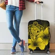 Hawaii Hibiscus Luggage Cover - Turtle Map - Yellow - AH J9 - Alohawaii