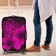 Hawaii Hibiscus Luggage Cover - Turtle Map - Pink - AH J9 - Alohawaii